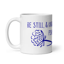 Be Still White glossy mug