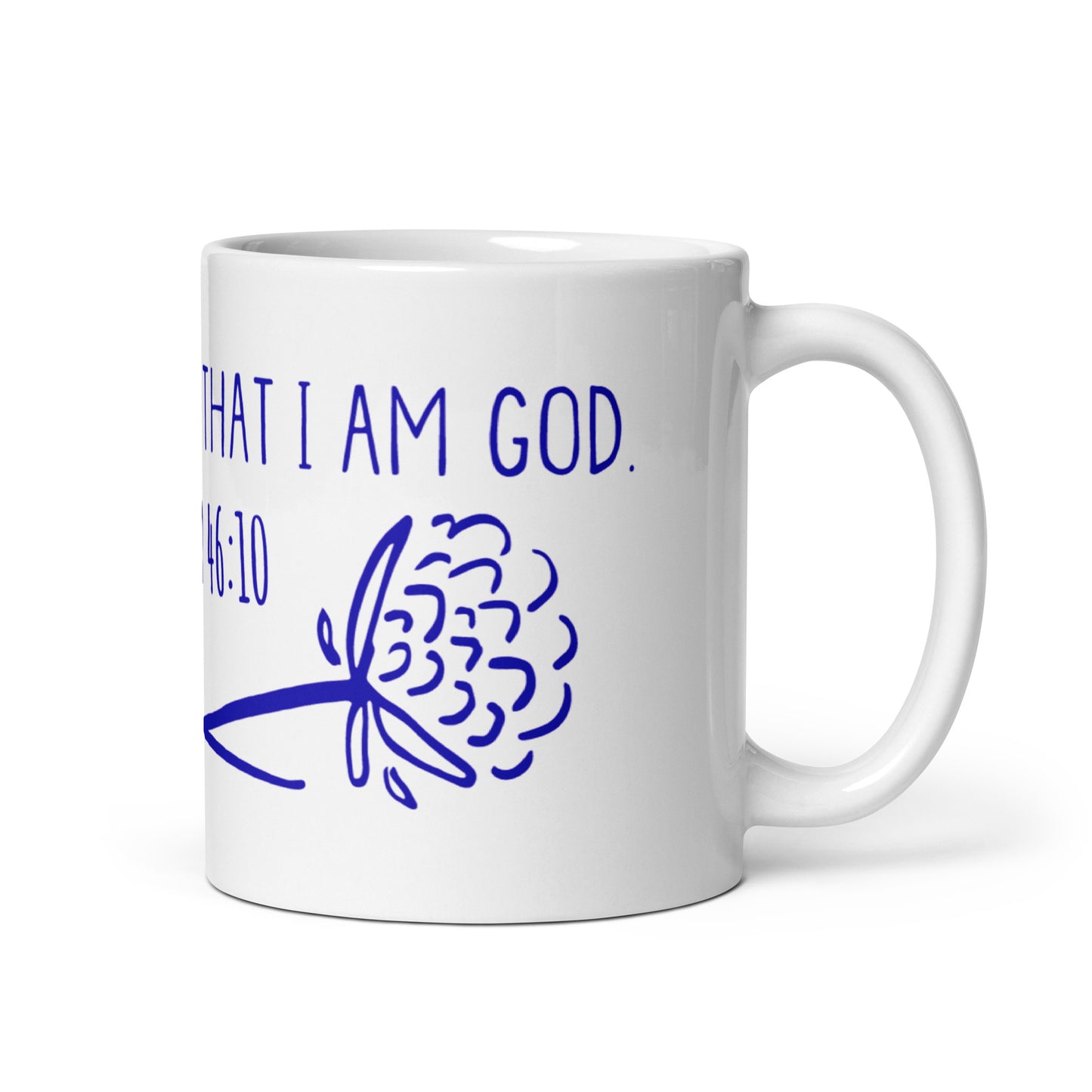Be Still White glossy mug