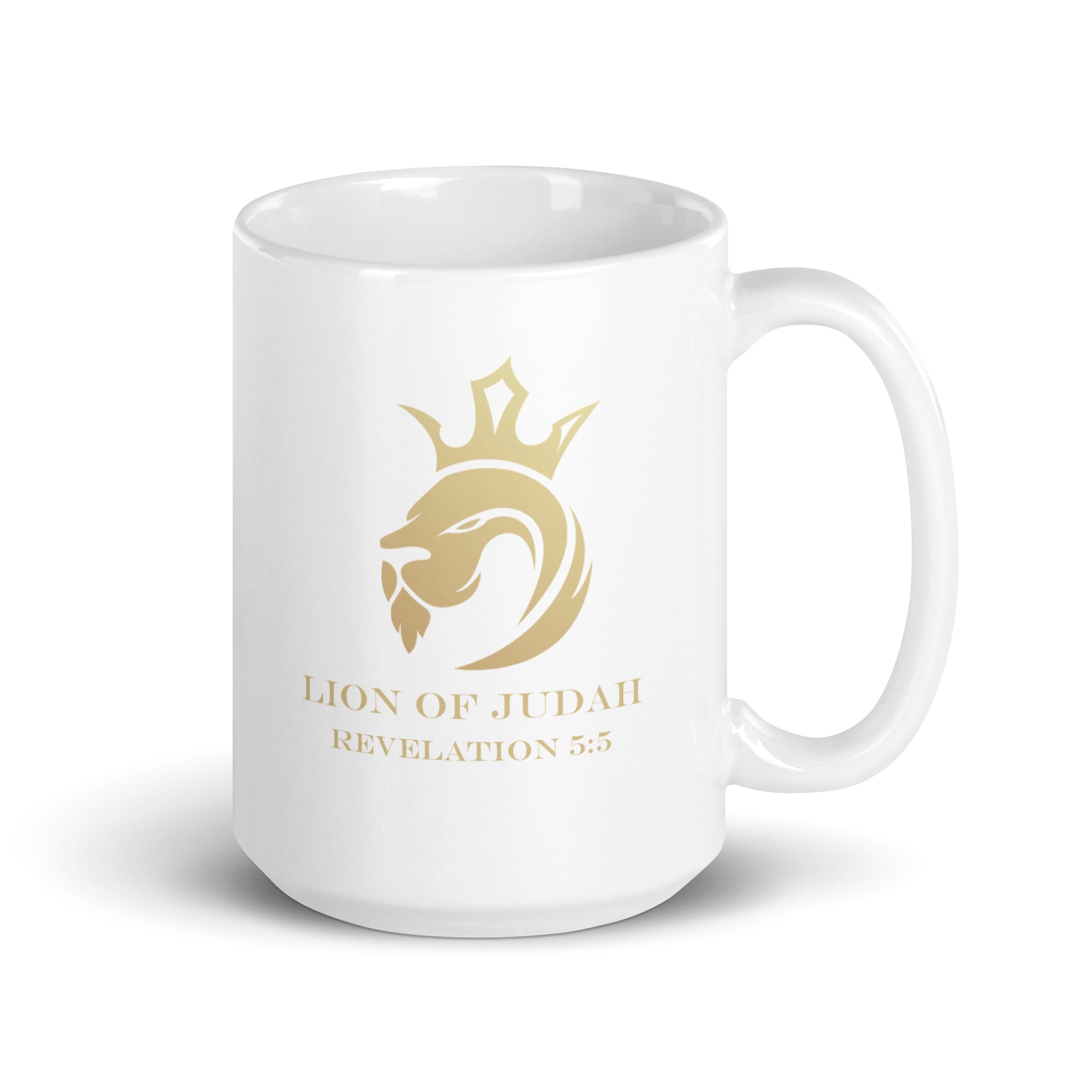 15oz Lion of Judah White glossy mug